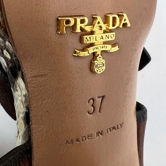 Prada Spring 2009 Python Snakeskin Platform Sandals Size 37 - Picture 7 of 10